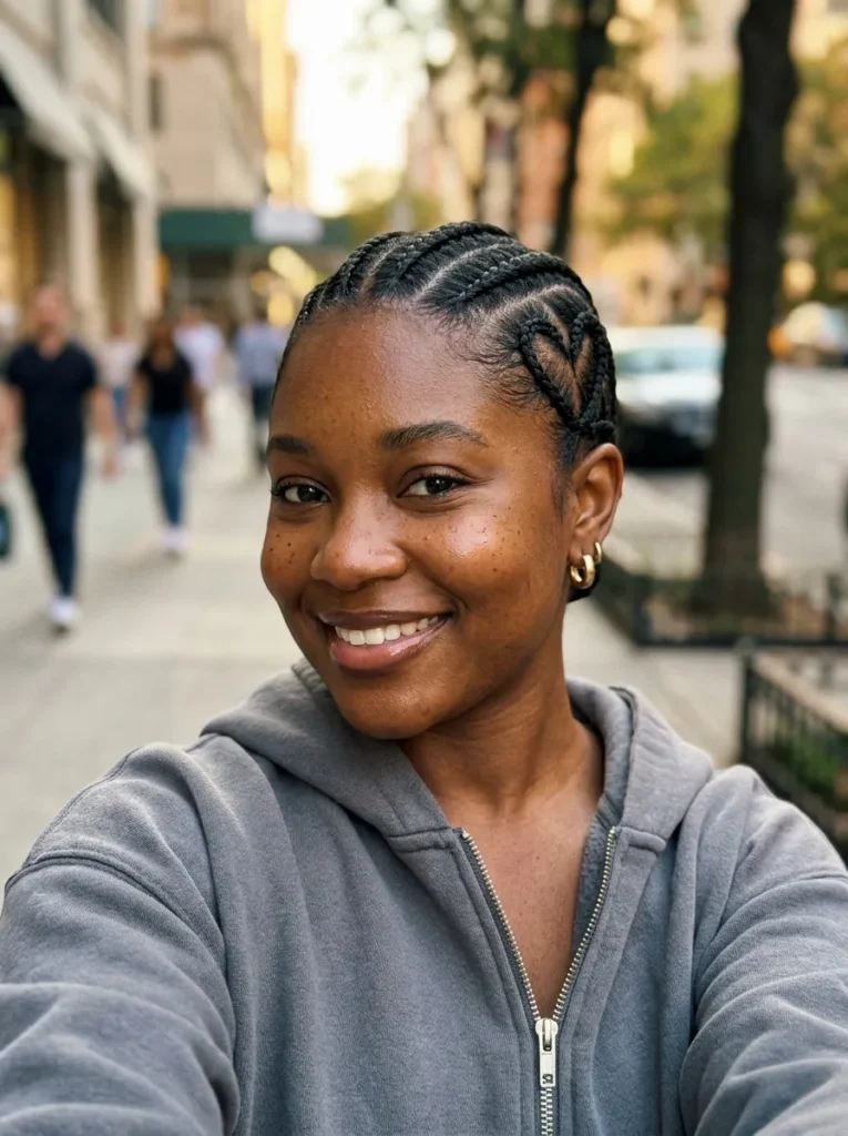 Classic Side Heart Cornrows
