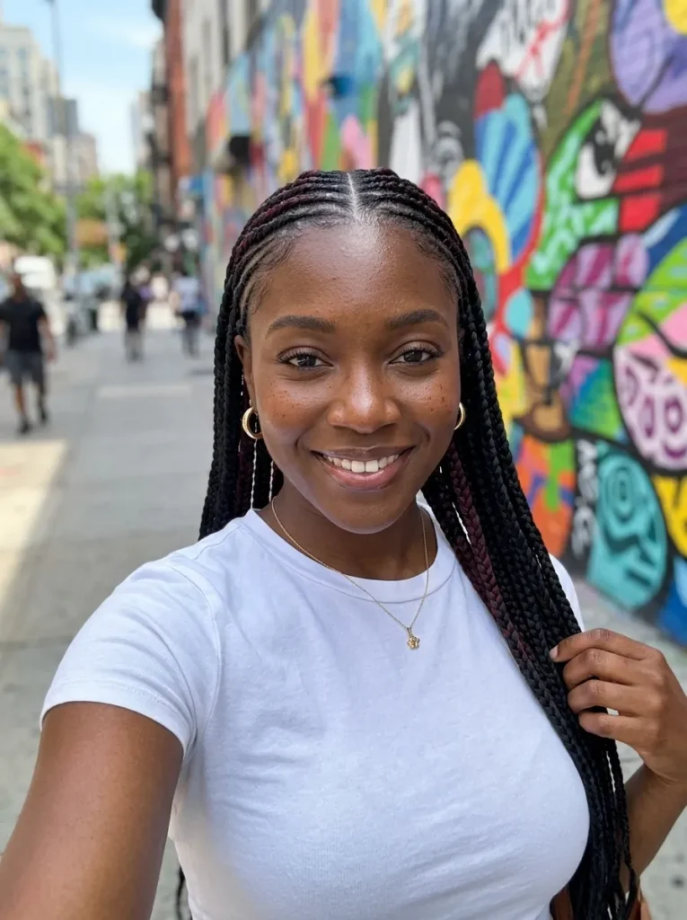 Colored Peekaboo Cornrows