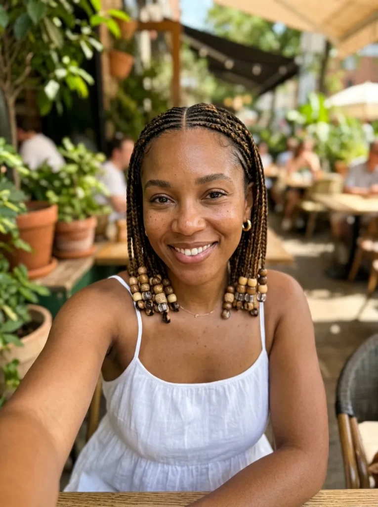 Cornrow Bob With Beads