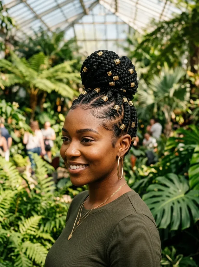 Cornrow Bun with Cuffs