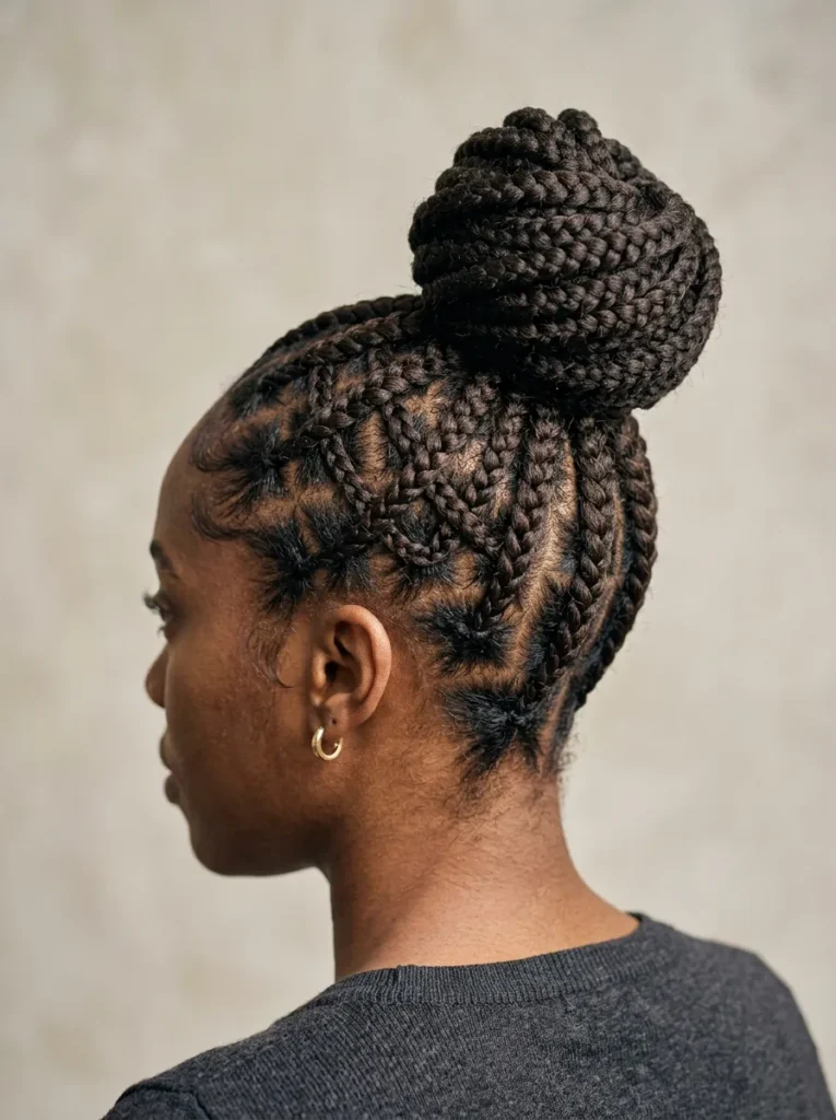 Criss-Cross Cornrow Bun