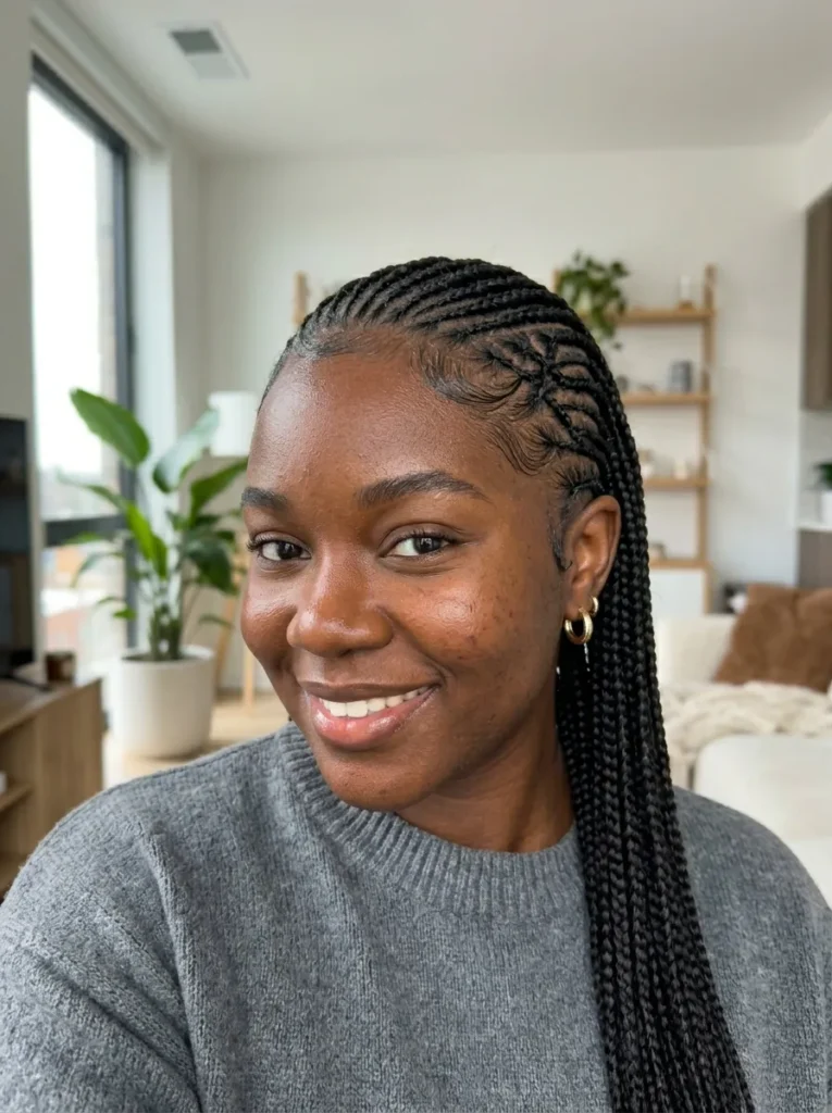 Criss-Cross Parted Braids