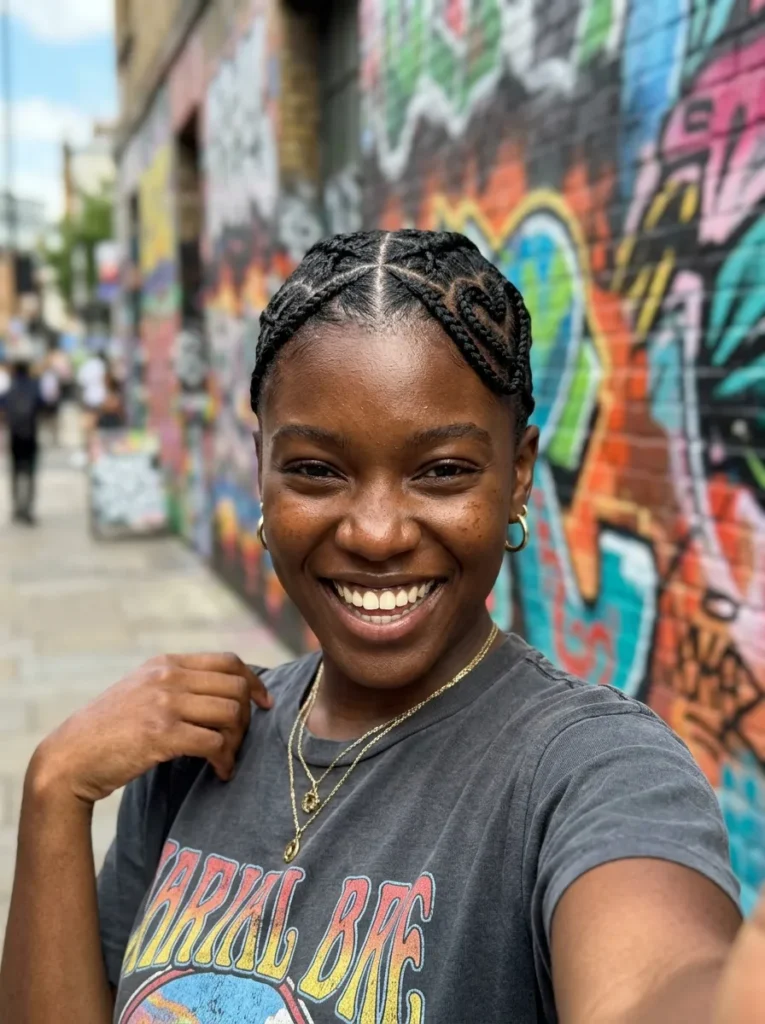 Criss-Cross Scalp Braids with Heart Design
