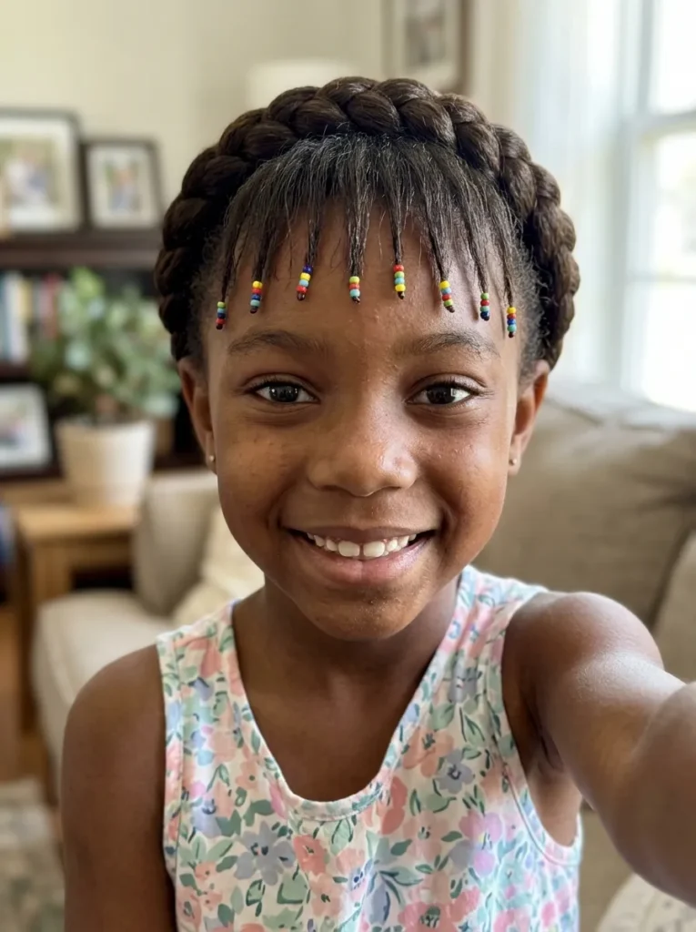 Crown Braid With Bangs