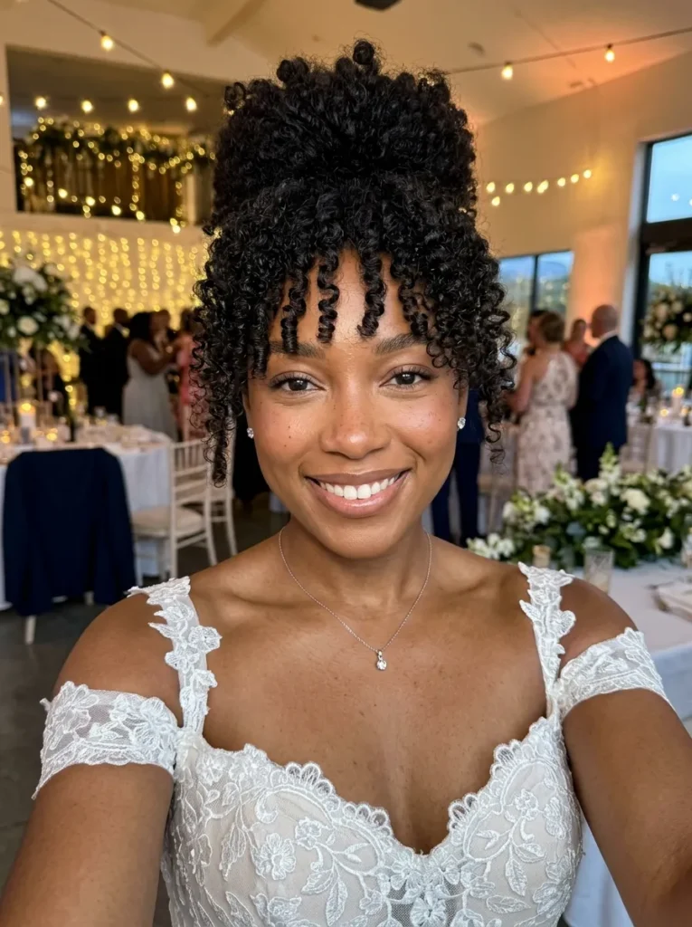 Curly Fringed Updo