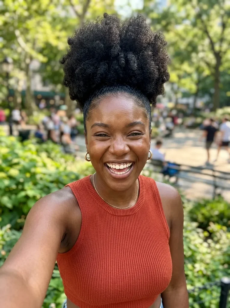 Curly Puff Ninja Bun