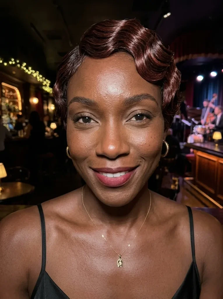 Dark Mahogany Finger Waves