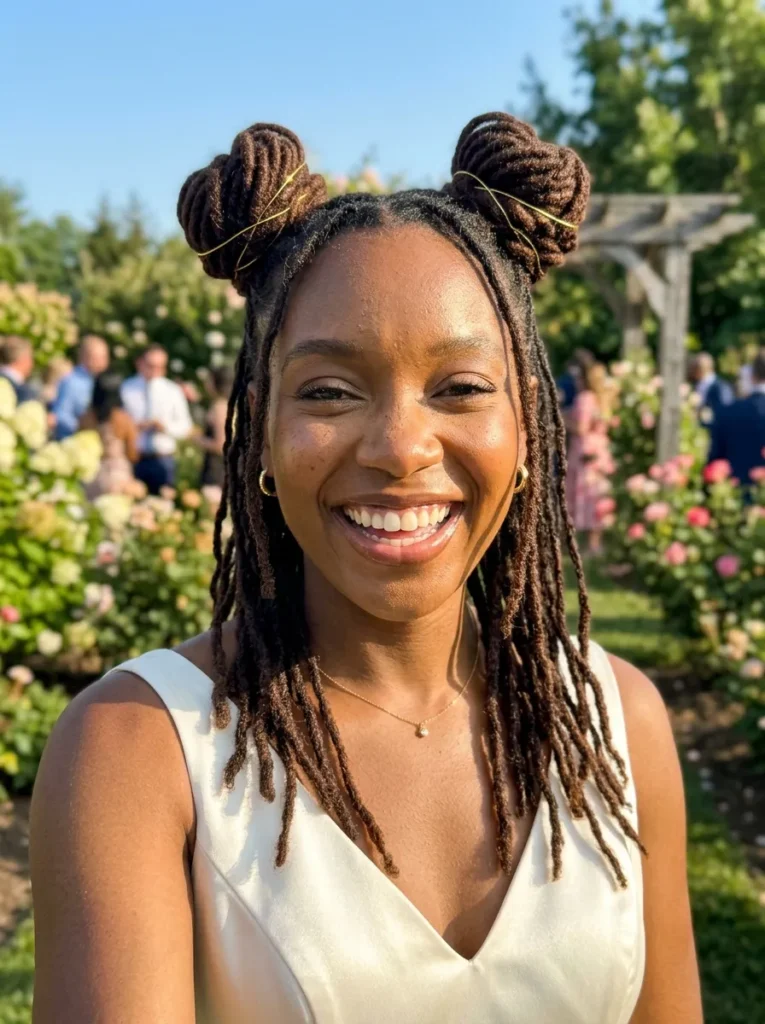Double Half-Up Loc Buns