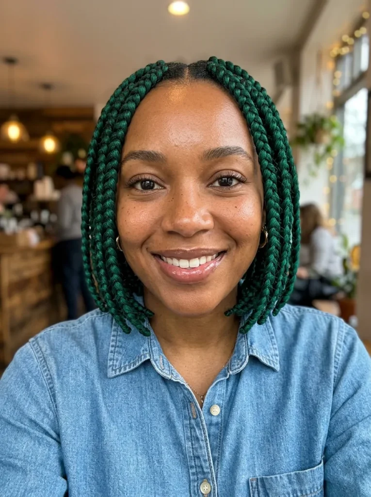 Emerald Green Braided Bob