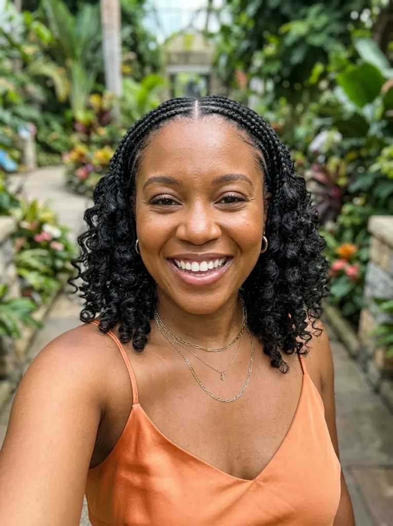 Feed-In Braids with Curls