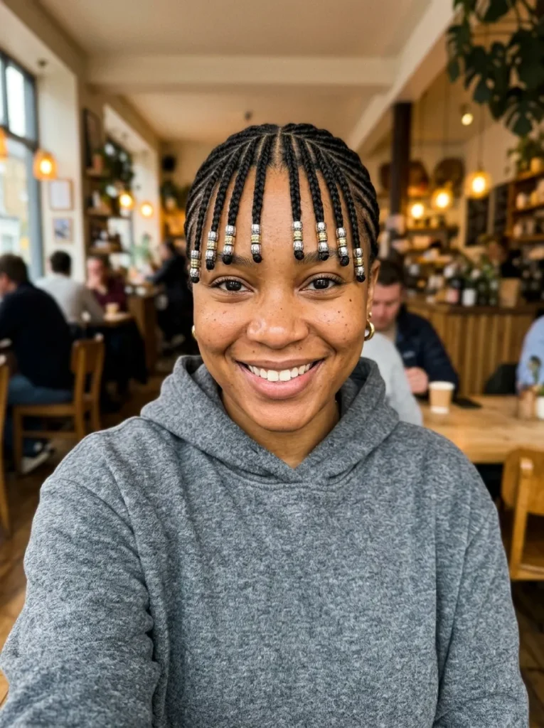 Forward-Braided Fringe with Beads