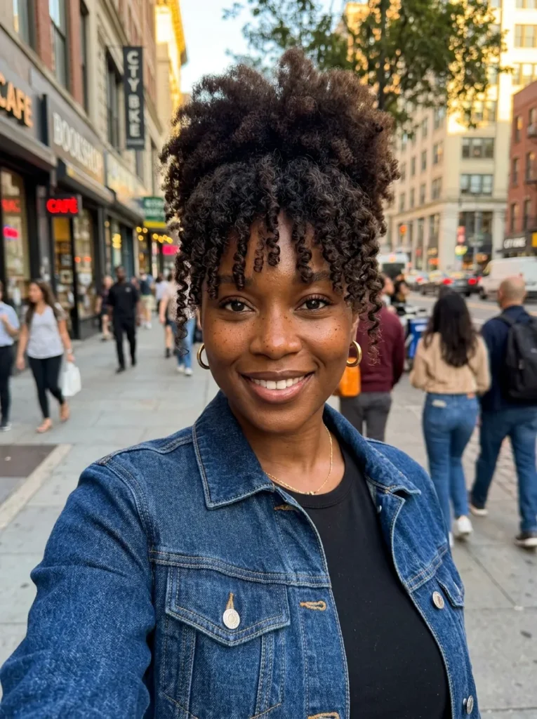 Front Bang Afro Puff