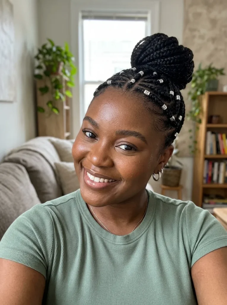 Fulani Inspired Half-Up Top Knot
