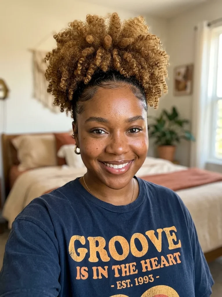 Golden Brown Afro Puff