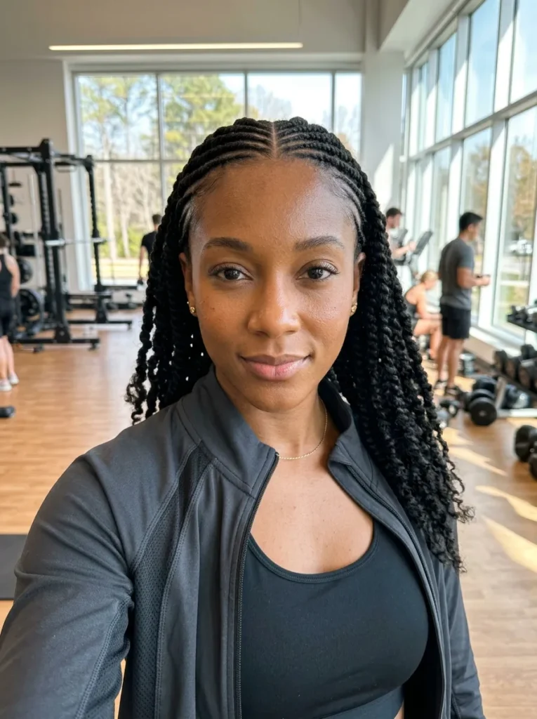 Half-Cornrowed Twists