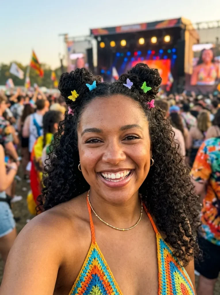 Half Up Space Buns