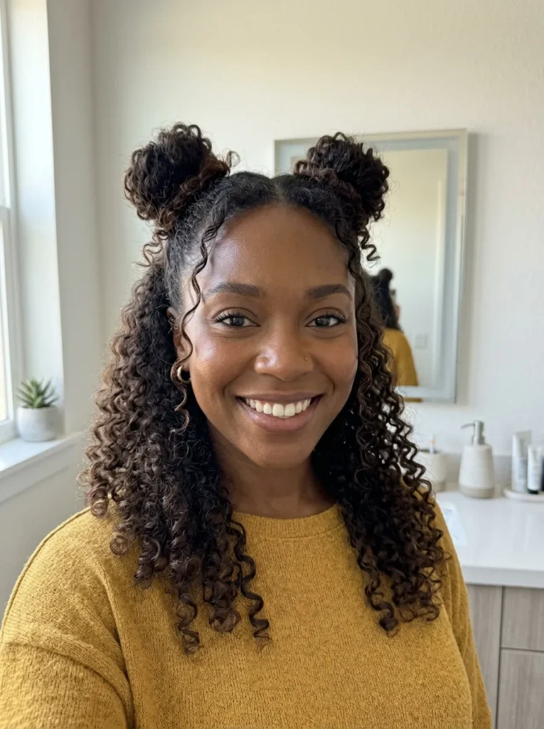 Half-Up Space Buns