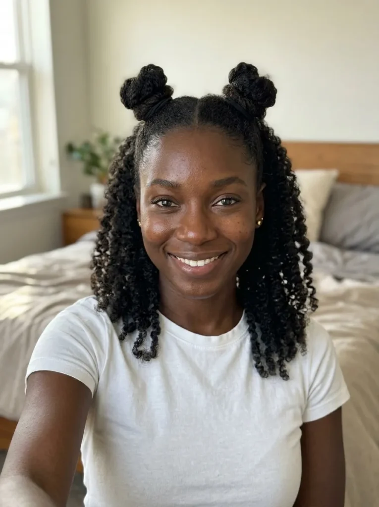 Half-Up Space Buns