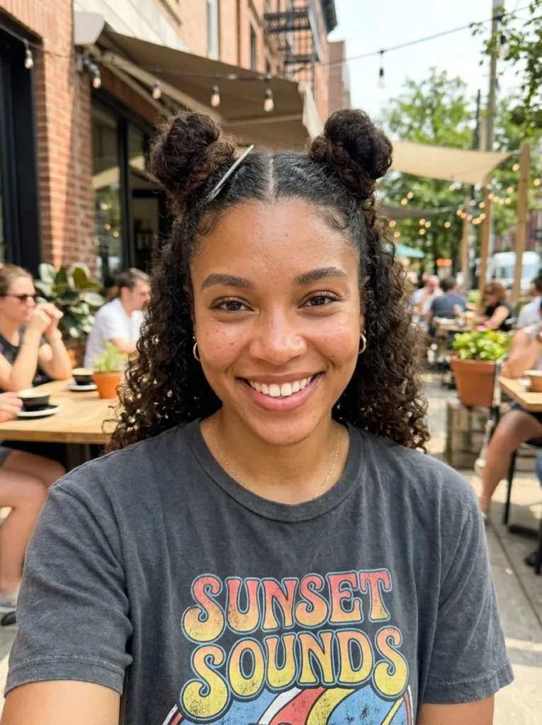 Half Up Space Buns