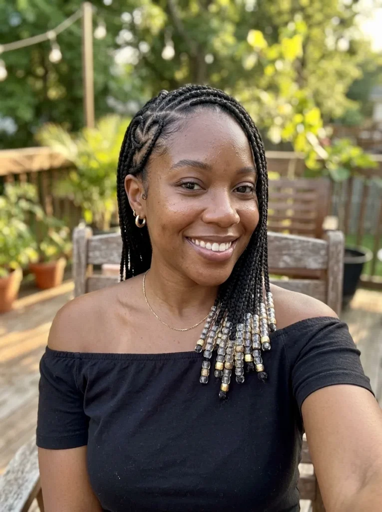 Heart Braids with Beads