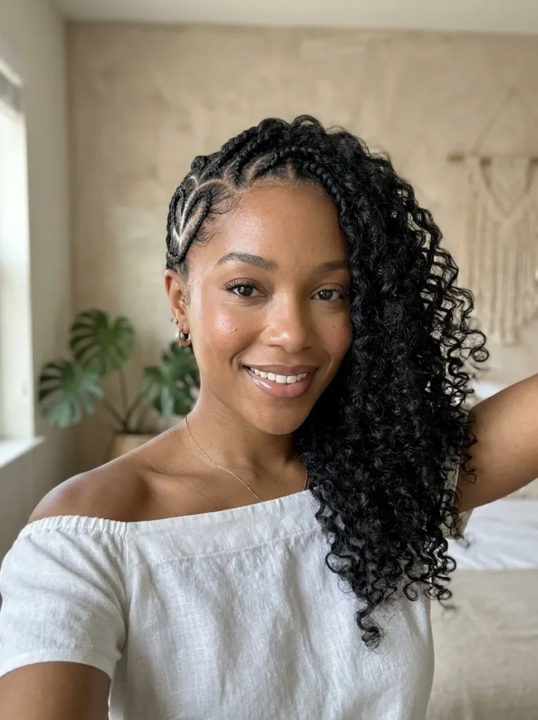 Heart Braids with Curls