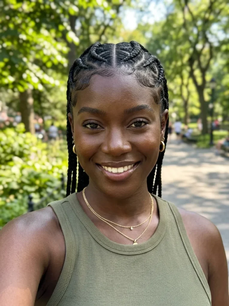 Heart Shaped Cornrows on Black Women