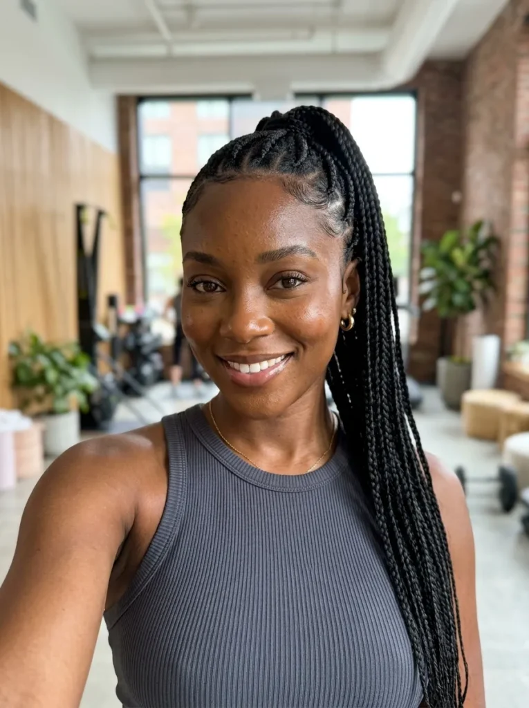 High Ponytail Side Braids