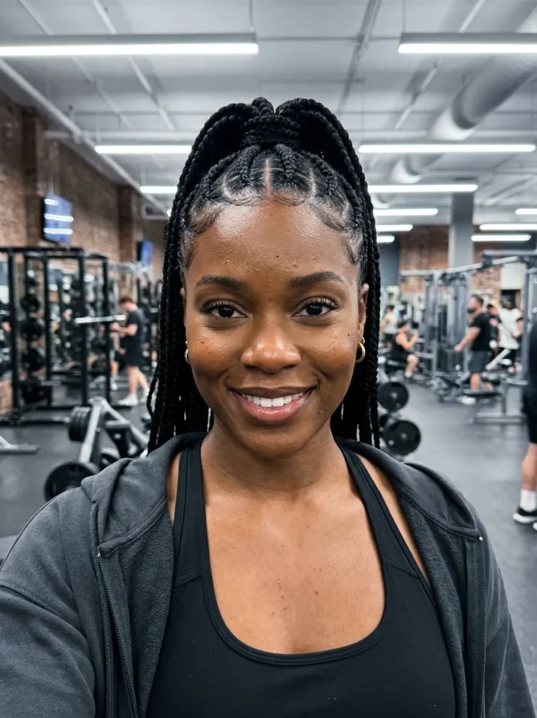 High Ponytail Stitch Braids