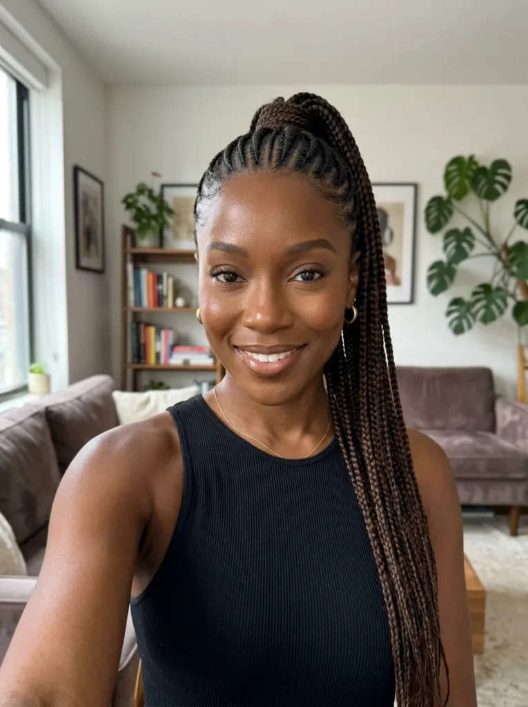 High Ponytail Tribal Look