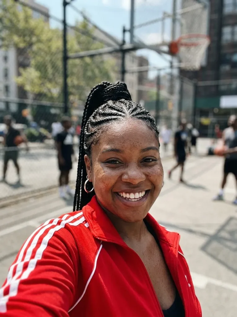 High Ponytail with Cornrow Base