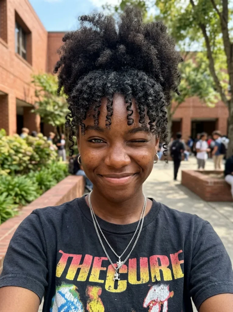 High Puff With Bangs