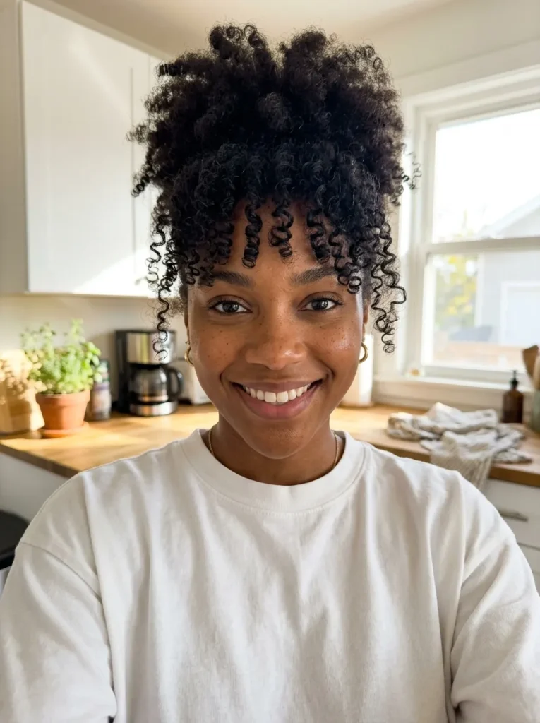 High Puff With Bangs