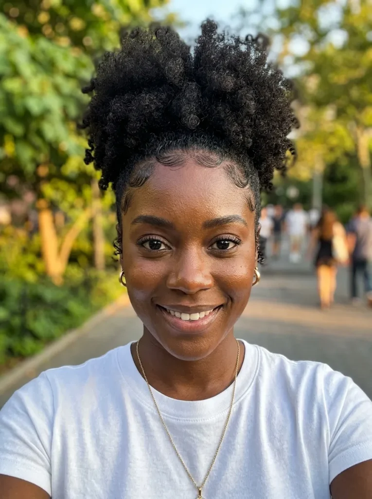 High Puff With Laid Edges