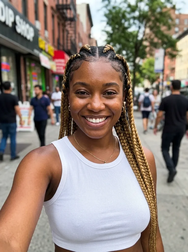 Jumbo Cornrows With Color