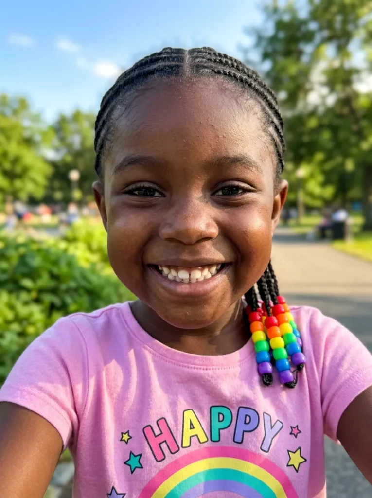 Kids Cornrow Braids With Beads