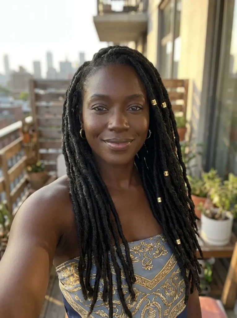 Locs With Gold Cuffs