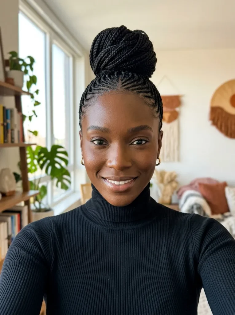 Micro Cornrow Top Knot