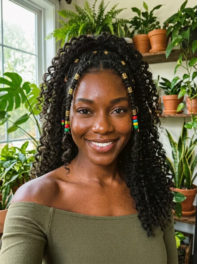 Natural Hairstyles With Beads