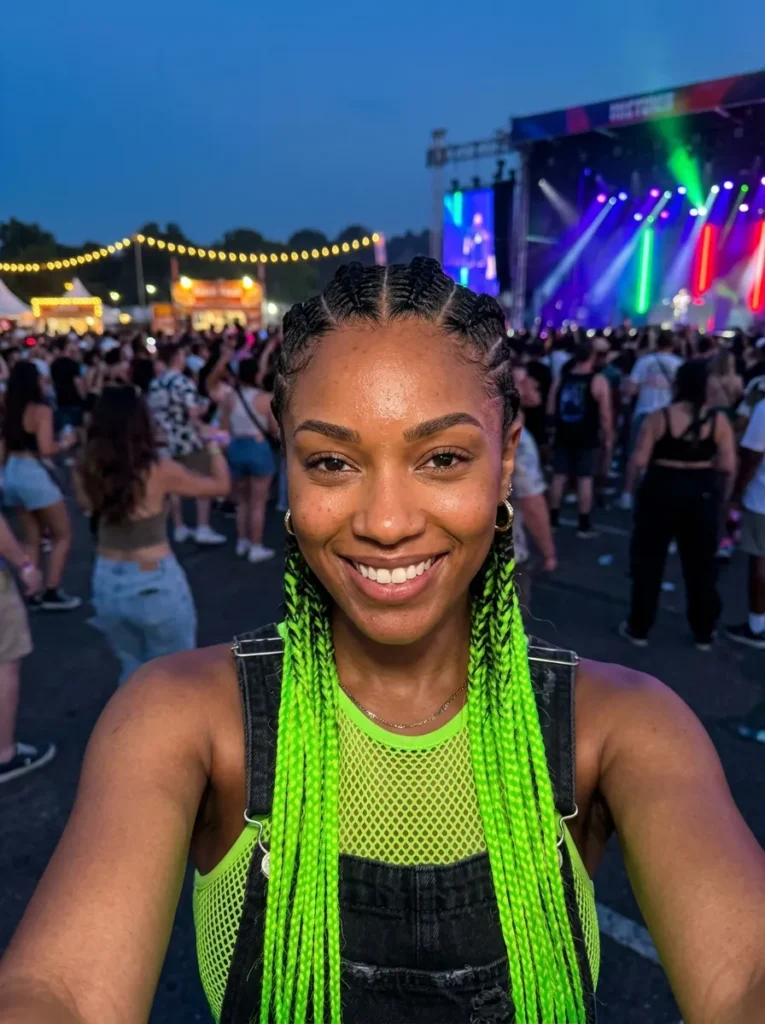 Neon Feed In Braids