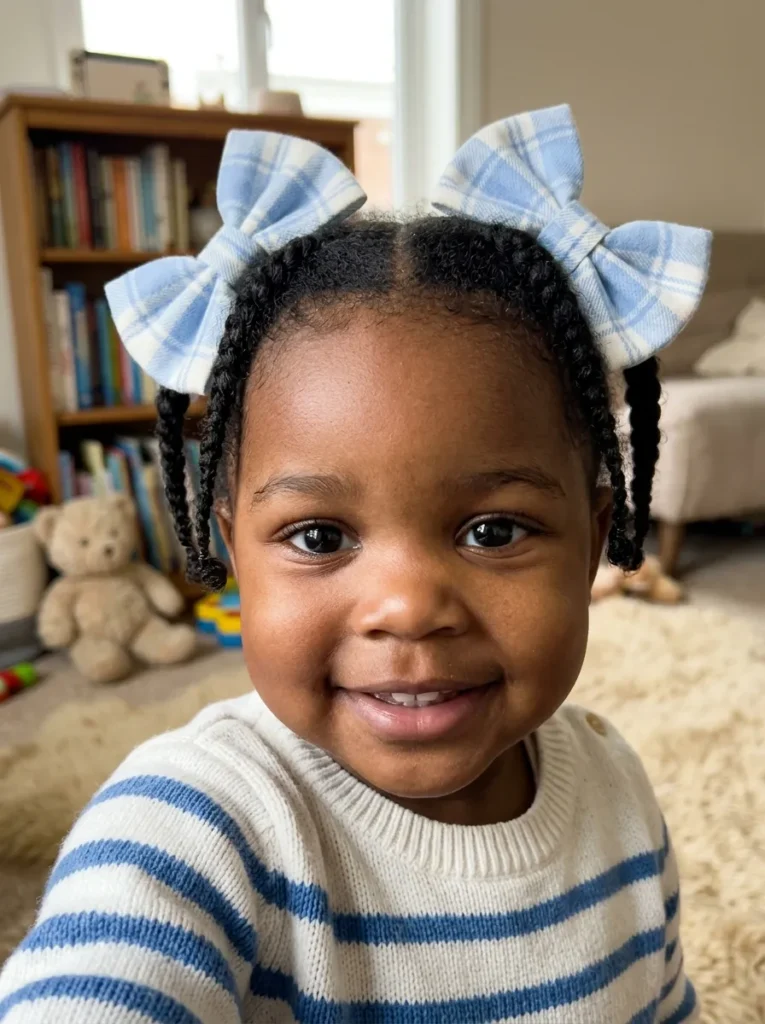 Pigtail Braids With Bows