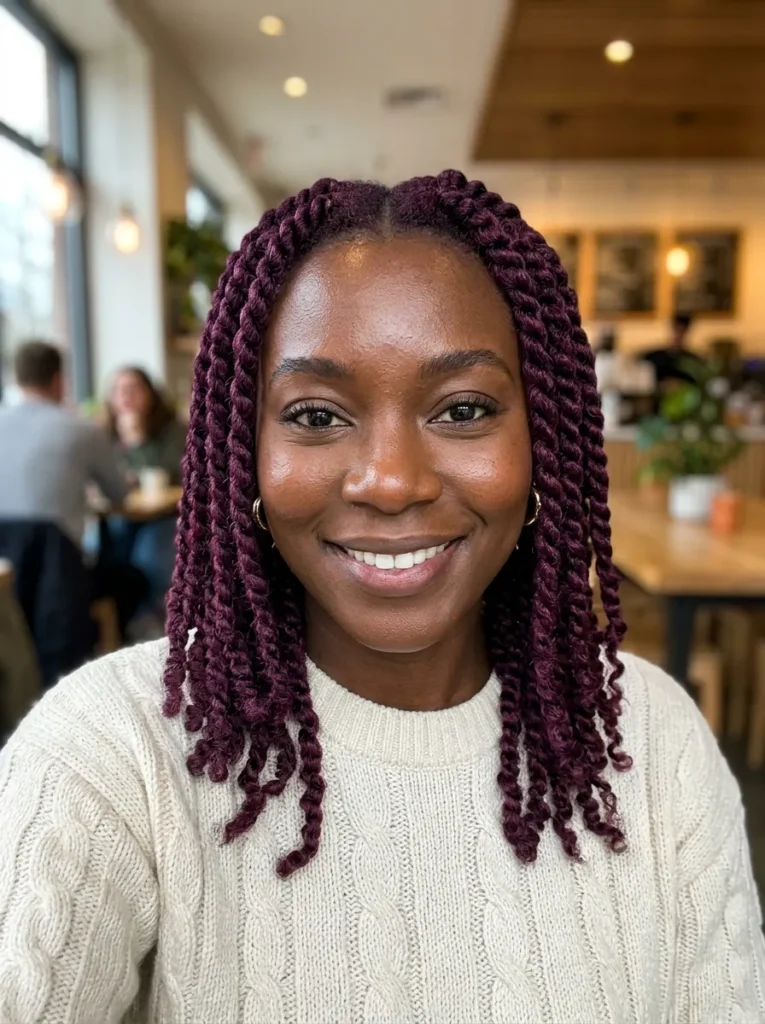 Plum Two Strand Twists