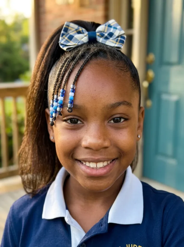 Ponytail With Beaded Bangs