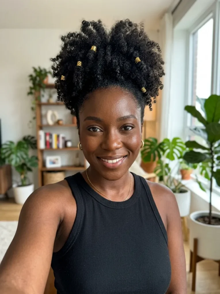 Puff With Gold Cuffs