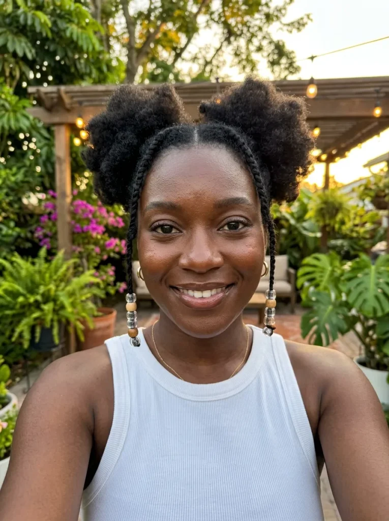 Puffs With Hair Beads