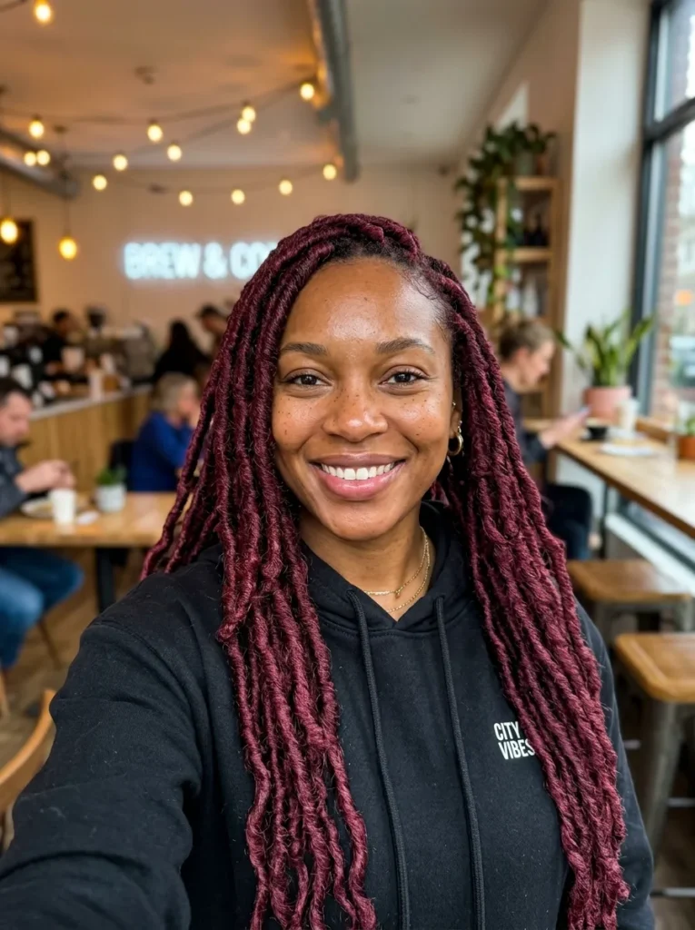 Rich Burgundy Faux Locs