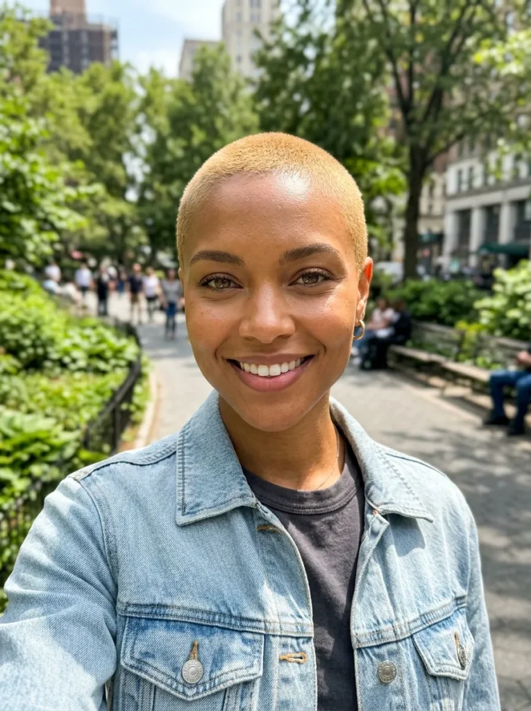 Short Blonde Buzz Cut