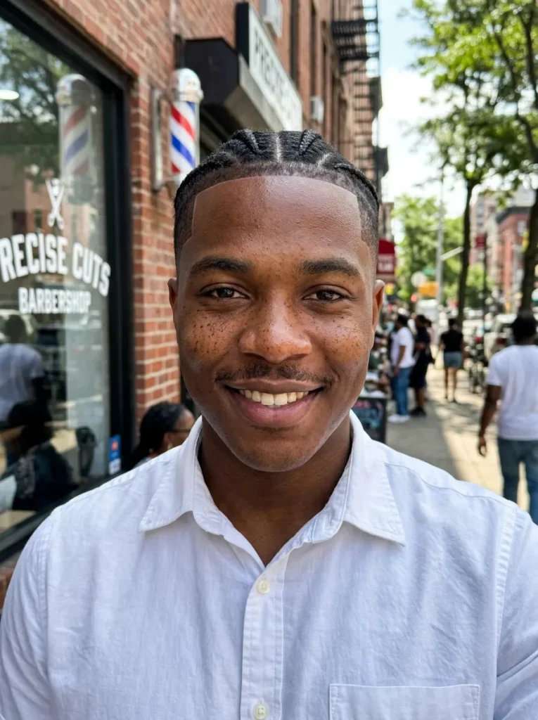 Short Braids Temple Fade