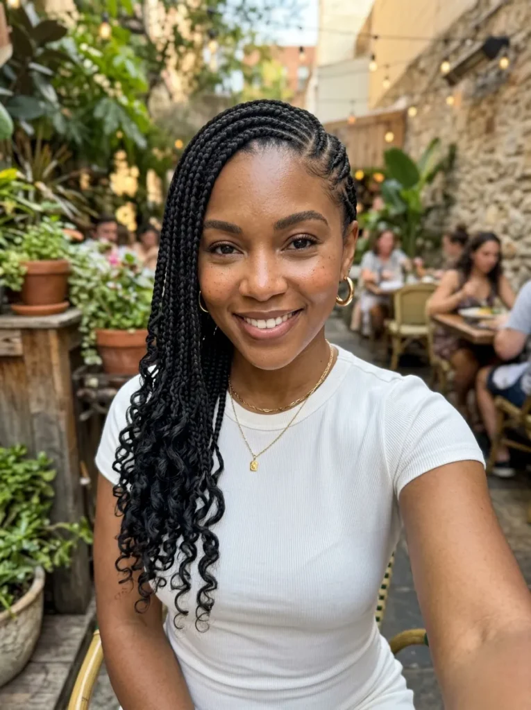 Side-Swept Goddess Cornrows