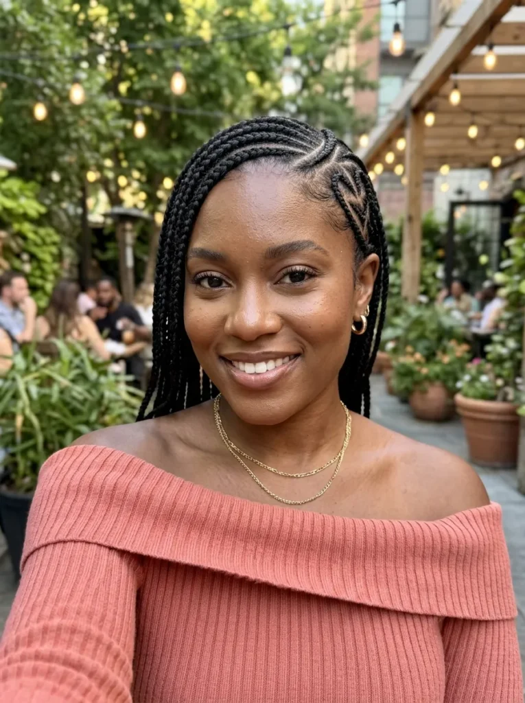 Side Swept Heart Cornrows