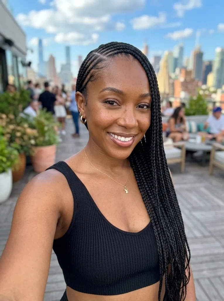 Side Swept Lemonade Braids
